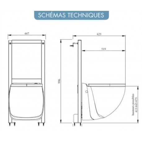 Cuvette suspendue avec broyeur intégré - WATERMATIC W40SP Silence