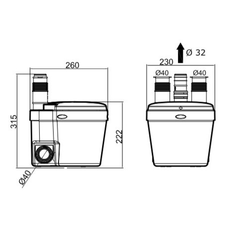 Pompe de relevage pour cuisine ou buanderie - WATERMATIC VD110