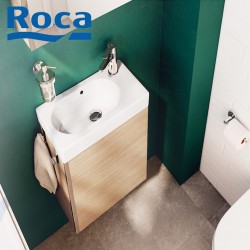 Ensemble meuble de salle de bain NOJA 600mm 2 portes CHÊNE ETERNITY avec  Vasque porcelaine - SALGAR 84968 - Vita Habitat