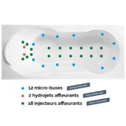 Baignoire balnéo ROMANZA 170x75 cm tête à gauche VITAITÉ - KINEDO BROH775BGVIT1