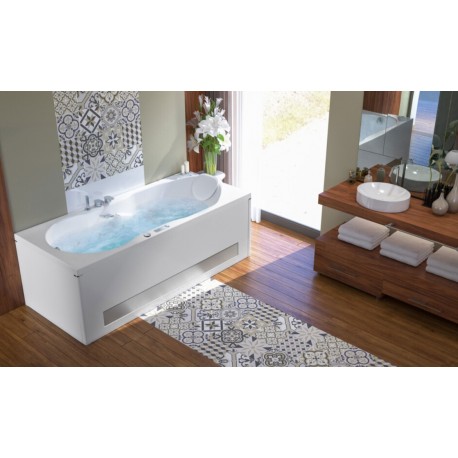 Baignoire balnéo ROMANZA 160x70 cm tête à droite AIR HOTEL - KINEDO BROH160BDBAH1