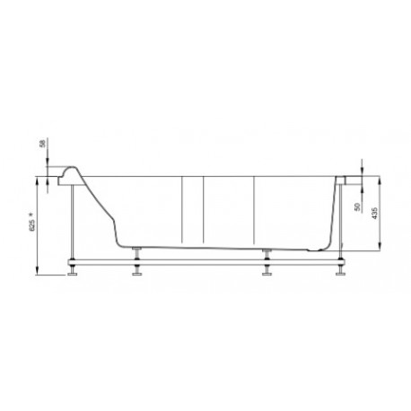 Baignoire balnéo ROMANZA 160x70 cm tête à droite AIR HOTEL - KINEDO BROH160BDBAH1