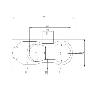 Baignoire balnéo ROMANZA 160x70 cm tête à droite VITAITÉ - KINEDO BROH160BDVIT1