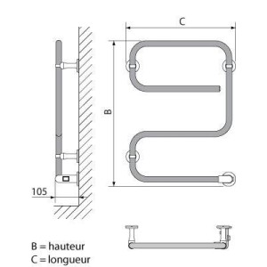 Radiateur sèche-serviettes électrique vertical ATHENA E - FINIMETAL