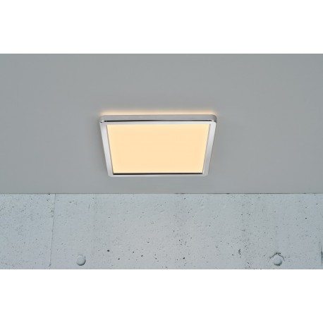 OJA 29 SDB plafonnier carré Plastique Blanc-chrome LED integrée 3000/4000K - Nordlux 2015066133 
