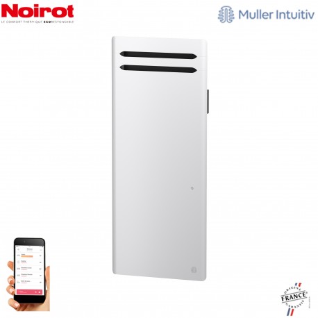 Radiateur Aluminium NOIROT SENSUAL 2000W vertical blanc connecté NEM2497SEEC