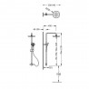 Kit anticalcaire télescopique douche fixe de Ø 250 mm. douchette massage Ø 100 mm. (5 fonctions) et flexo satin - TRES 161213 