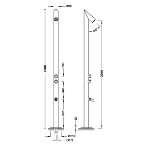 Douche de jardin piscine Acier inoxydable - TRES 13499501 13499501TRES