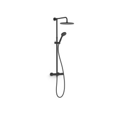 Ensemble de douche thermostatique avec pomme de douche diam 250mm BLACK SHOWERS Noir Mat - TRES 21639302NM