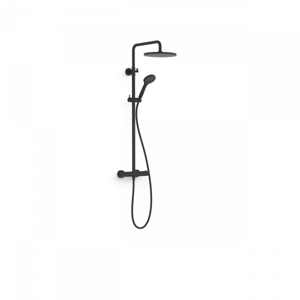 Barre de douche adaptable au robinet thermostatique mural Noir mat - TRES  03463506NM - Vita Habitat