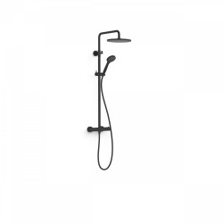 Ensemble de douche thermostatique avec pomme de douche diam 250mm BLACK SHOWERS Noir Mat - TRES 21639502NM