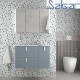 Meuble de salle de bain UNIIQ 900 BLUE FOG droite 1 porte et 2 tiroirs - SALGAR 83115