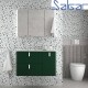 Meuble de salle de bain suspendu UNIIQ 1200 ROYAL GREEN droite 1 porte et 2 tiroirs - 83098 SALGAR