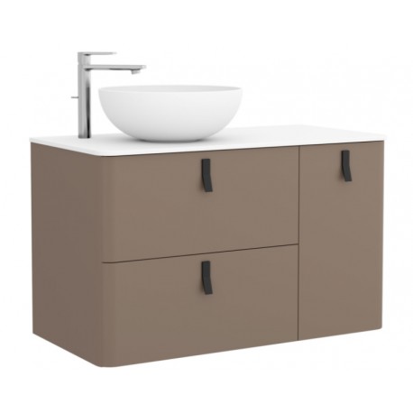 Meuble de salle de bain UNIIQ 900 droite MOKA MAT  - SALGAR 24608 