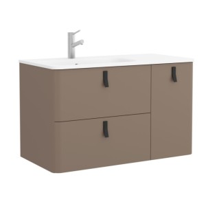 Meuble de salle de bain UNIIQ 900 droite MOKA MAT  - SALGAR 24608 