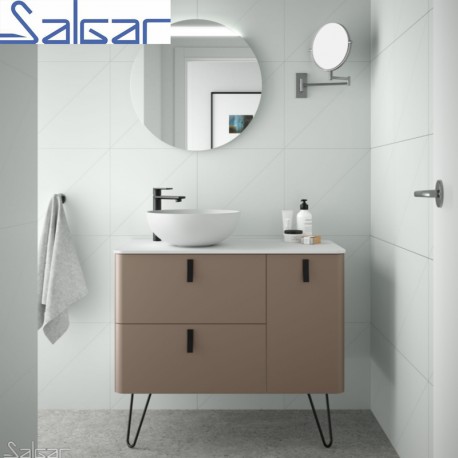 Meuble de salle de bain UNIIQ 900 droite MOKA MAT  - SALGAR 24608 