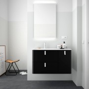 Meuble de salle de bain UNIIQ 900 droite NOIR MAT - SALGAR 24611