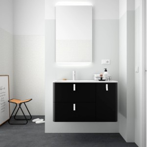 Meuble de salle de bain UNIIQ 900 droite NOIR MAT - SALGAR 24611