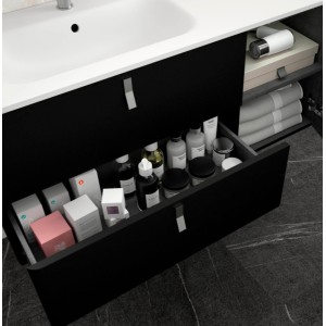 Meuble de salle de bain UNIIQ 900 droite NOIR MAT - SALGAR 24611