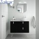 Meuble de salle de bains 900 Gauche Noir Mat UNIIQ - SALGAR 24655