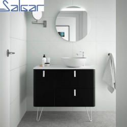 Meuble de salle de bains 900 Gauche Noir UNIIQ - SALGAR 24655