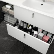 Meuble de salle de bain UNIIQ 1200 gauche BLANC MAT 1194 x 540 x 450 mm - SALGAR 24670 