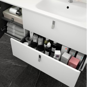 Meuble de salle de bain UNIIQ 1200 gauche BLANC MAT 1194 x 540 x 450 mm - SALGAR 24670 