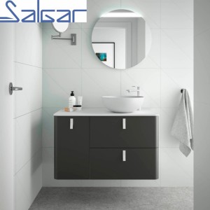 Meuble de salle de bain UNIIQ 1200 gauche ANTHRACITE MAT 1194 x 540 x 450 mm - SALGAR 24669