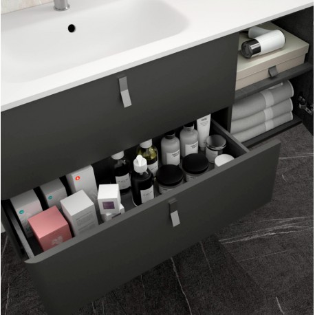 Meuble salle de bain suspendu UNIIQ 900 anthracite mat - SALGAR 24603