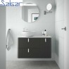 Meuble salle de bain suspendu UNIIQ 900 droite anthracite mat - SALGAR 24603