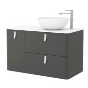 Meuble de salle de bain UNIIQ 900 gauche ANTHRACITE MAT 897 x 540 x 450 mm - SALGAR 24647