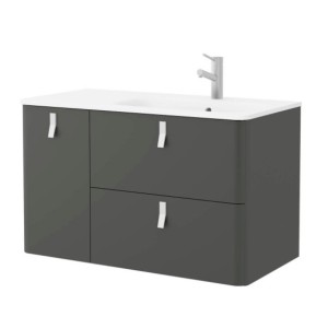 Meuble de salle de bain UNIIQ 900 gauche ANTHRACITE MAT 897 x 540 x 450 mm - SALGAR 24647