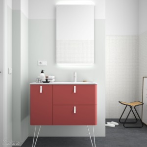 Meuble de salle de bains 900 Gauche Rojo UNIIQ  - SALGAR 24660