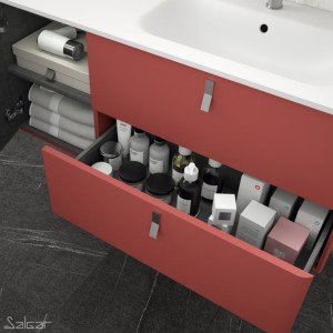 Meuble de salle de bains 900 Gauche Rojo UNIIQ  - SALGAR 24660