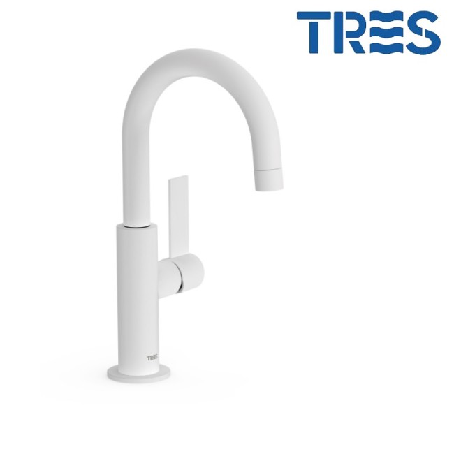 Mitigeur lavabo Blanc Mat  - TRES 21190401BM