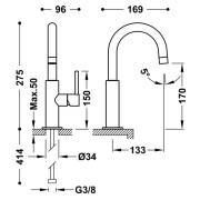 Mitigeur lavabo  - TRES 26290403OM