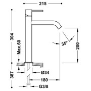 Mitigeur lavabo Or Mat 24K - TRES 26230701OM