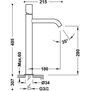 Mitigeur lavabo Rouge - TRES 26130801TRO