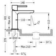 Mitigeur lavabo Chrome - TRES 06210302D