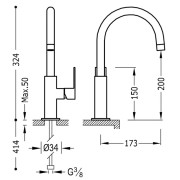 Mitigeur lavabo Blanc Mat - TRES 20020505BM