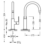 Mitigeur lavabo Acier - TRES 20020505AC