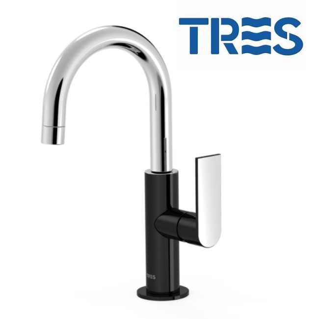 Mitigeur lavabo Noir Chrome  - TRES 20020504NE