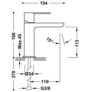Mitigeur lavabo Or 24K - TRES 20010301OR