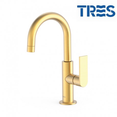 Mitigeur lavabo Or Mat 24K - TRES 20020504OM