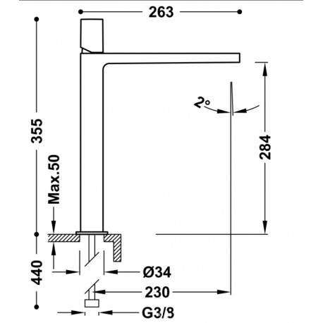 Mitigeur lavabo Or 24K - TRES 21180302OR