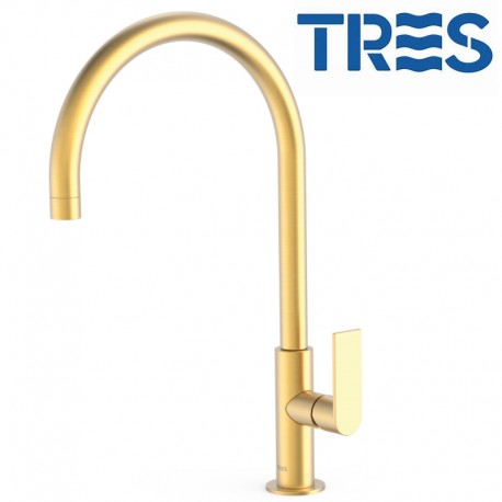 Mitigeur lavabo Or Mat 24K - TRES 20020506OM