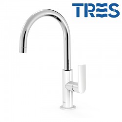 Mitigeur lavabo Blanc Chrome - TRES 20020505BL