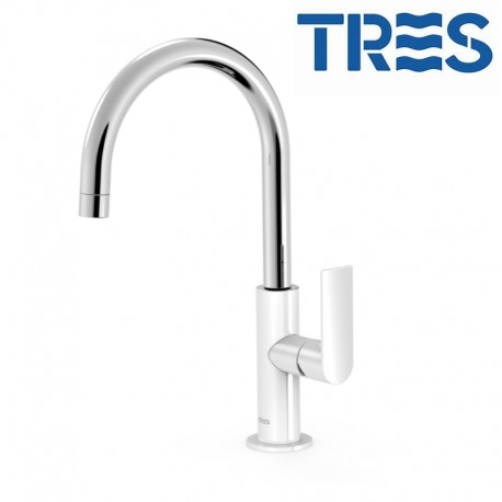 Mitigeur lavabo Blanc Chrome - TRES 20020505BL