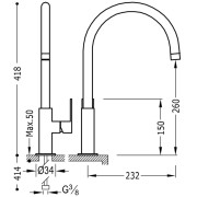 Mitigeur lavabo Noir Mat - TRES 20020506NM