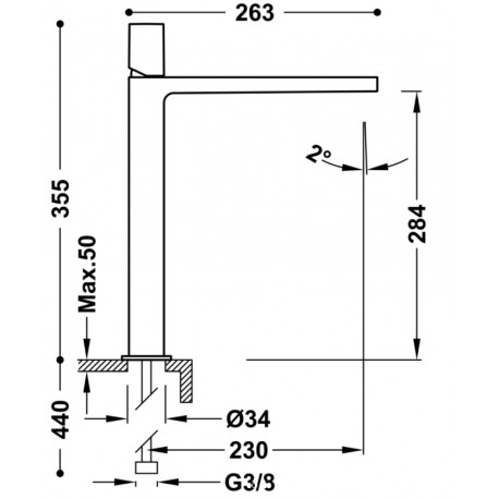 Mitigeur lavabo Acier - TRES 21180302AC